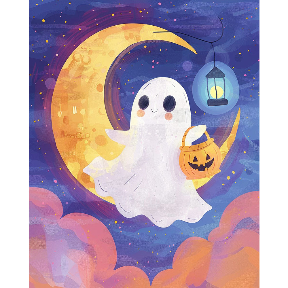 Moonlit Ghost's Nighttime Joy – Paint by Numbers Kit