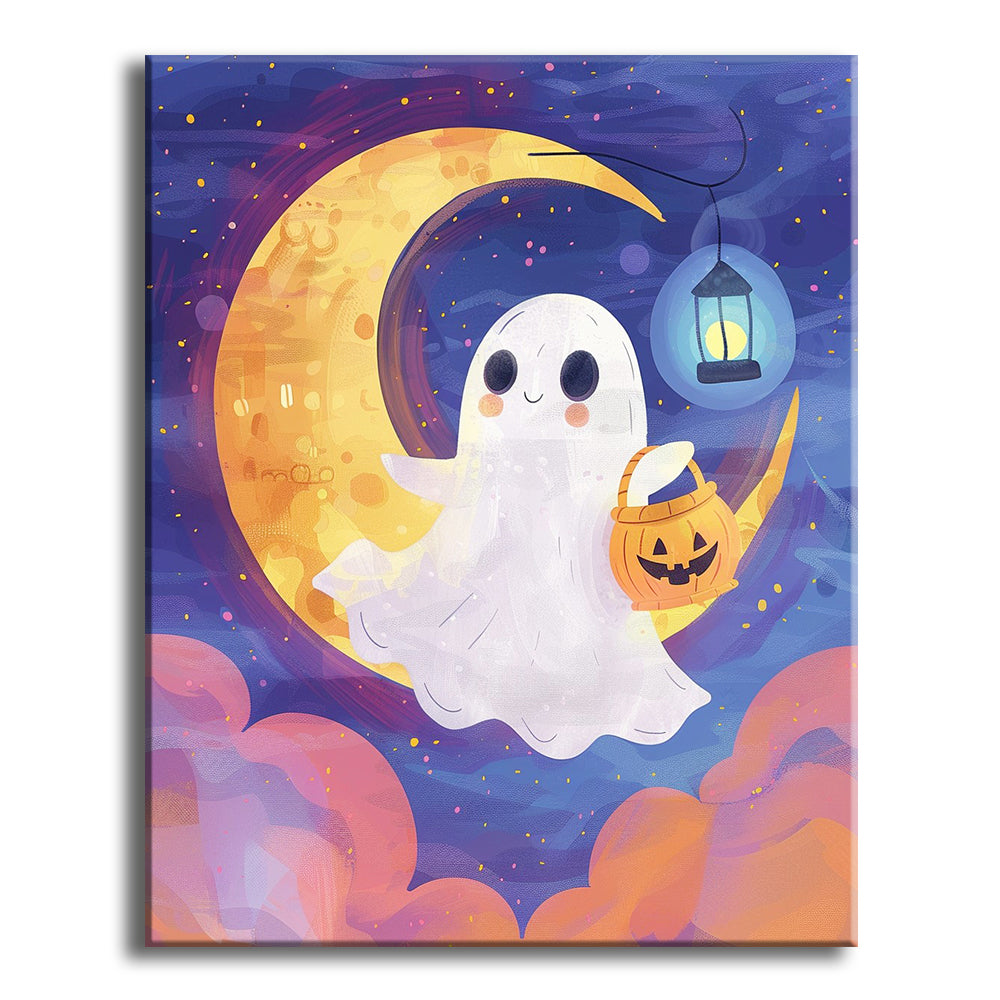 Moonlit Ghost's Nighttime Joy – Paint by Numbers Kit