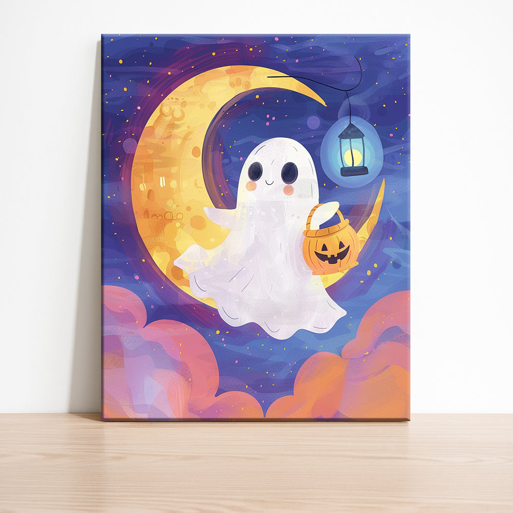 Moonlit Ghost's Nighttime Joy – Paint by Numbers Kit