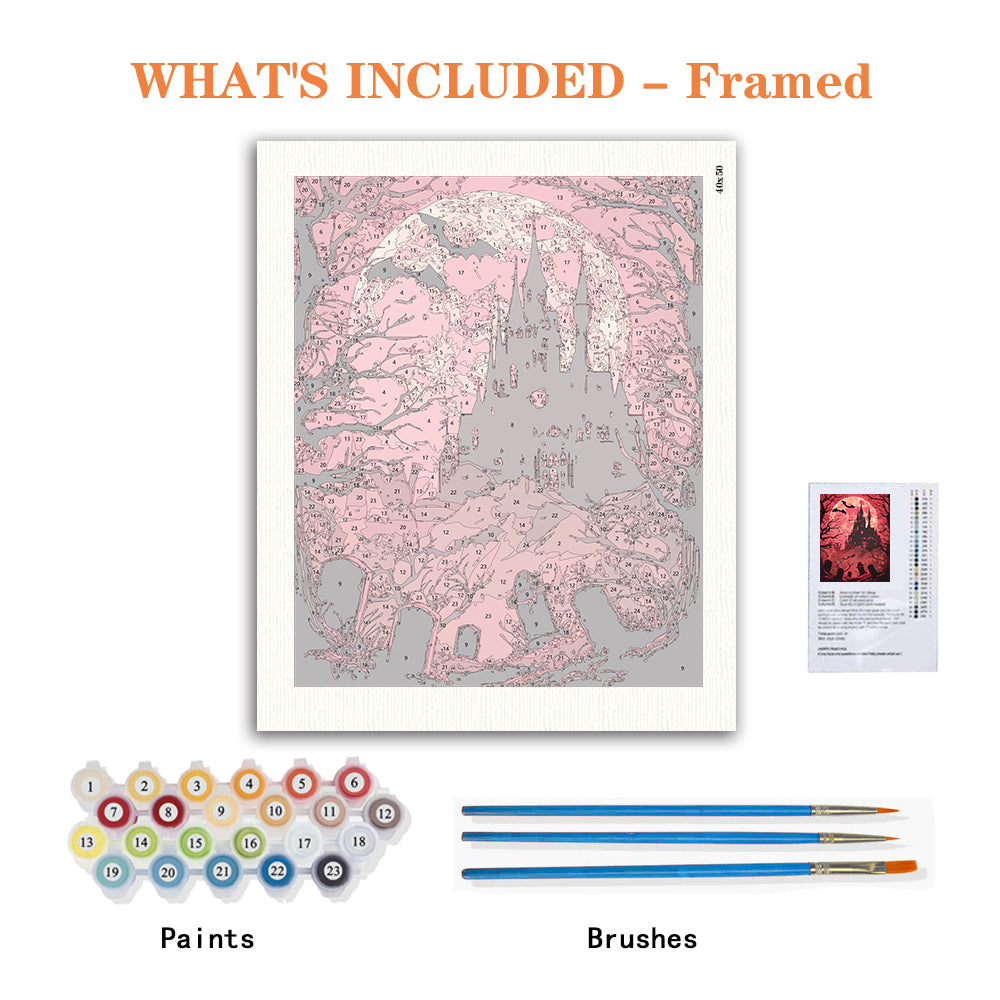 Moonlit Halloween Castle – Paint by Numbers Kit