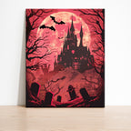 Moonlit Halloween Castle – Paint by Numbers Kit