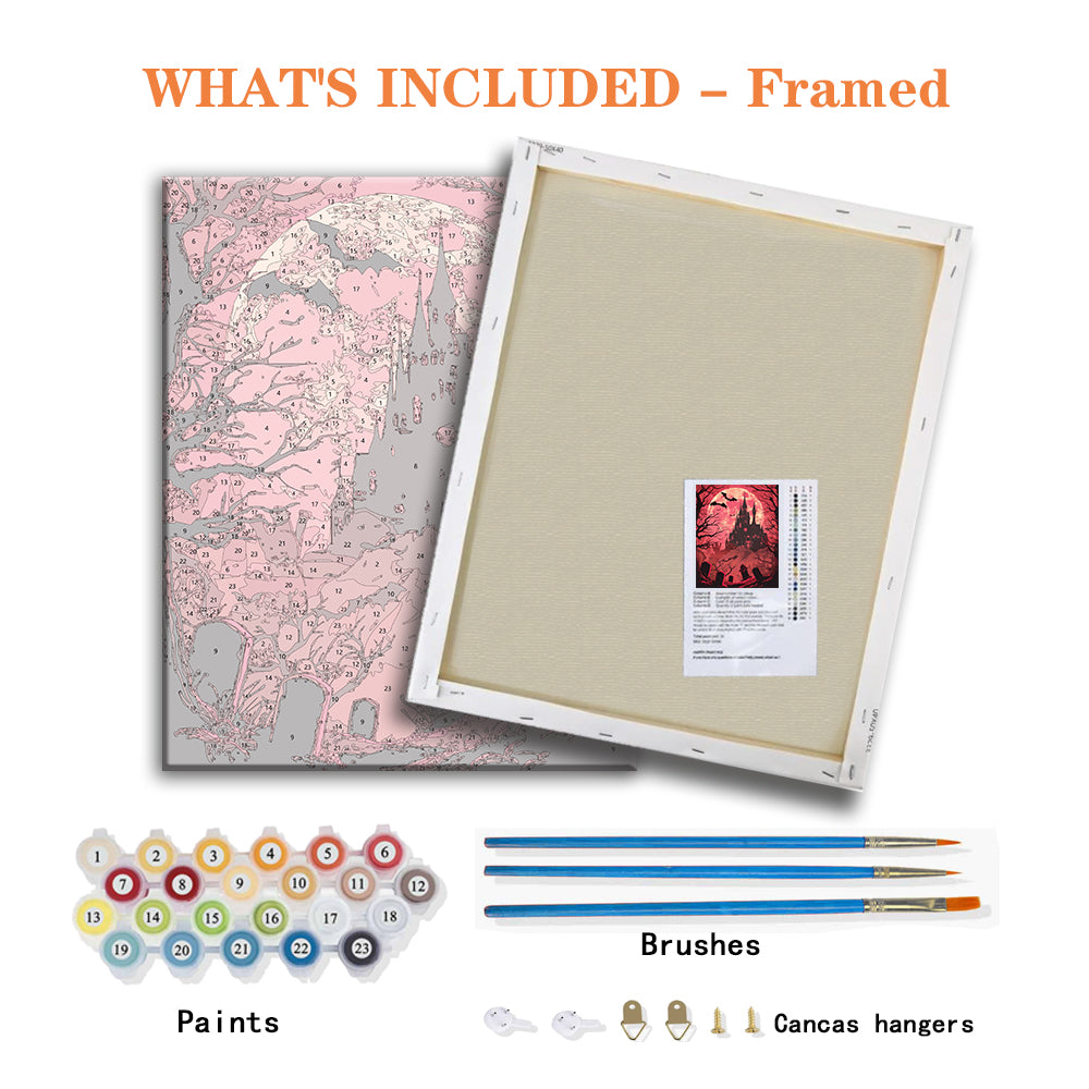 Moonlit Halloween Castle – Paint by Numbers Kit