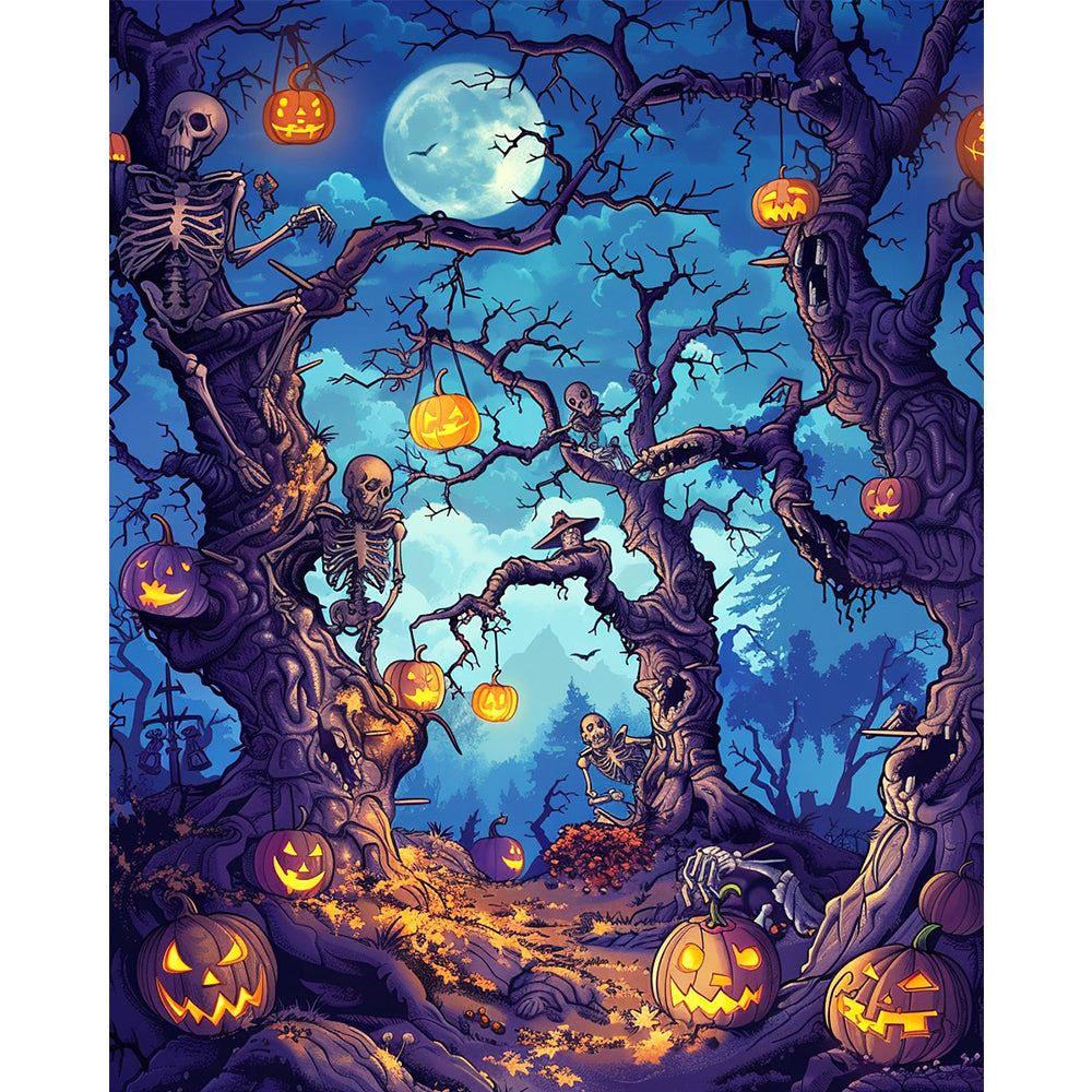 Moonlit Halloween Forest – Paint by Numbers Kit
