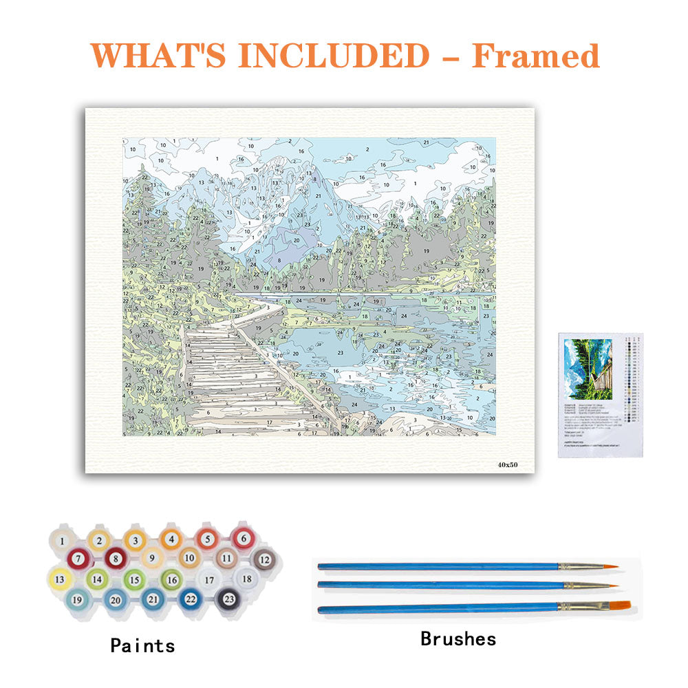 Mountain Lake Trail - Paint by Numbers Kit