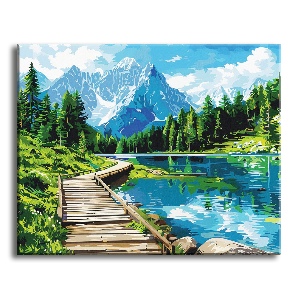Mountain Lake Trail - Paint by Numbers Kit