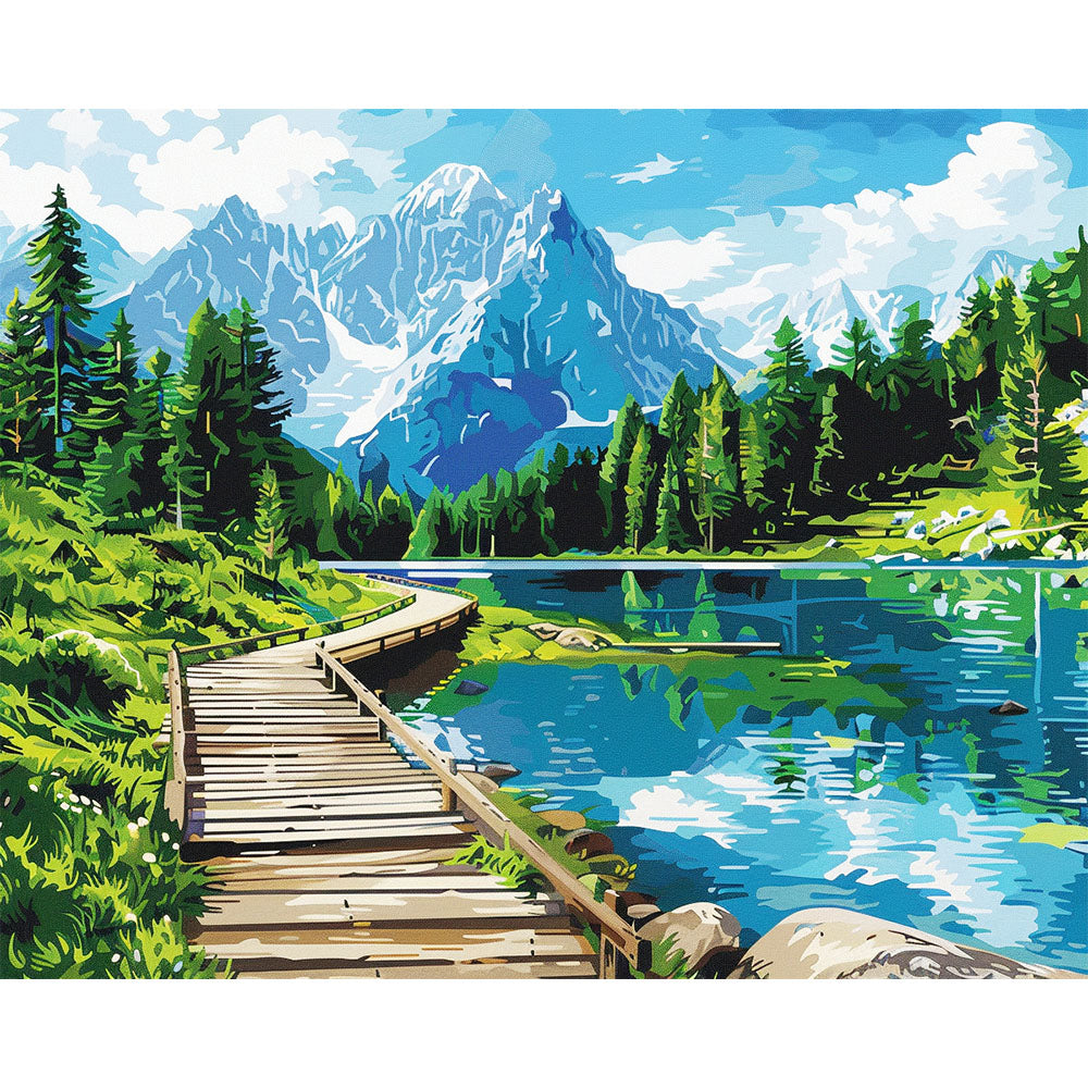 Mountain Lake Trail - Paint by Numbers Kit