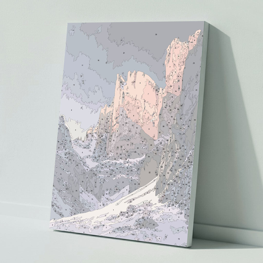 Mystical rock formations in the fog - Paint by numbers