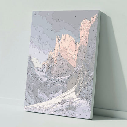 Mystical rock formations in the fog - Paint by numbers