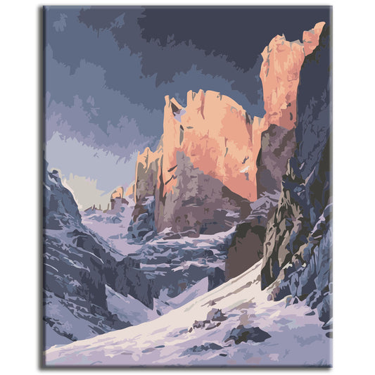 Mystical rock formations in the fog - Paint by numbers