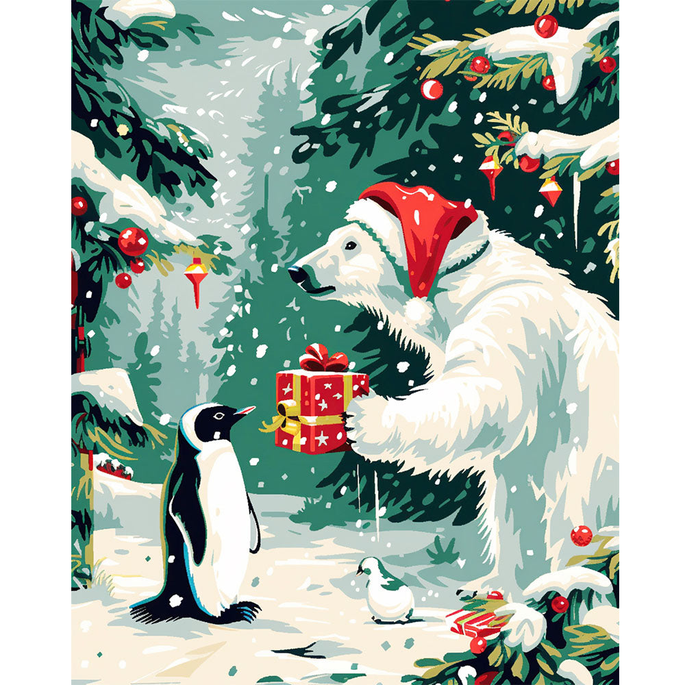 Polar Pals' Present - Paint by Numbers Kit