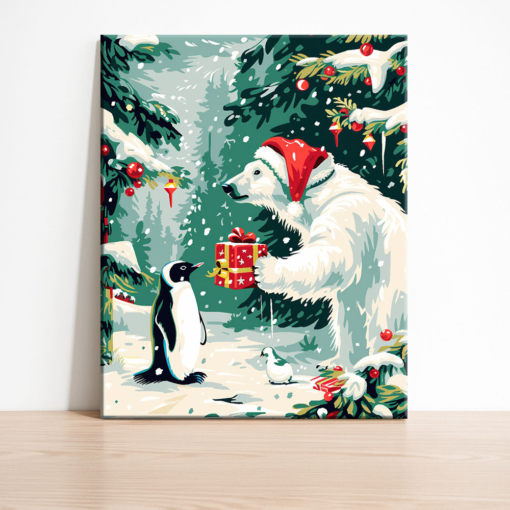 Polar Pals' Present - Paint by Numbers Kit