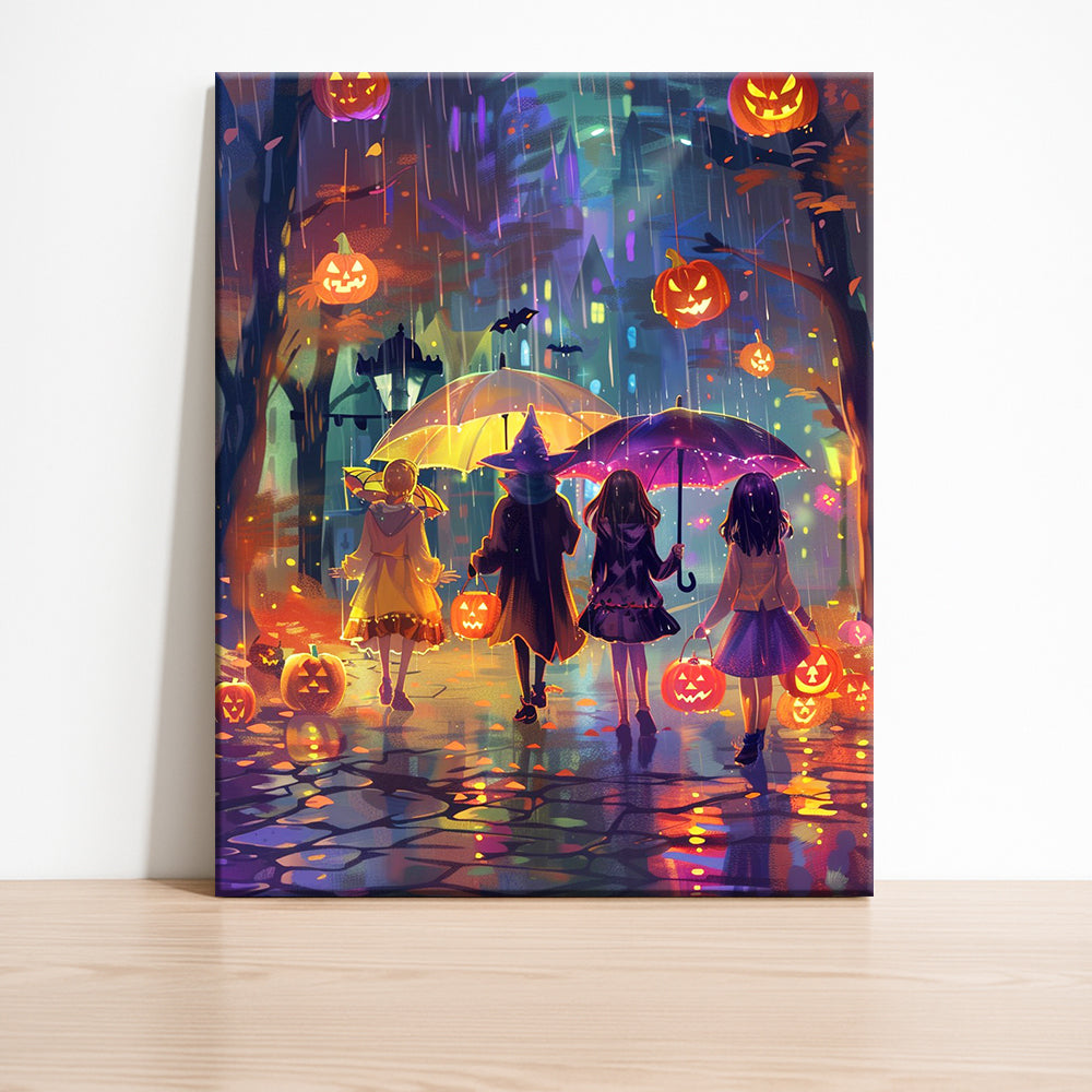 Rainy Halloween Magic – Paint by Numbers Kit