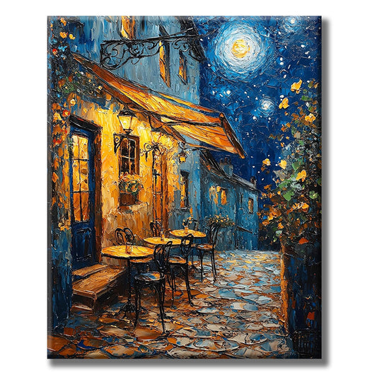 Romantic Cafe Landscape - Paint by Numbers