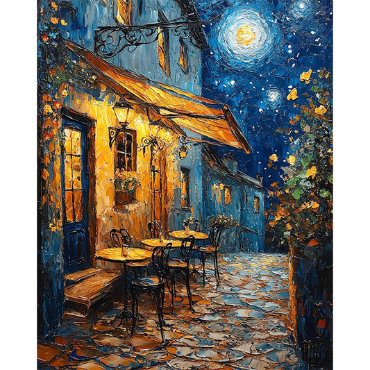 Romantic Cafe Landscape - Paint by Numbers