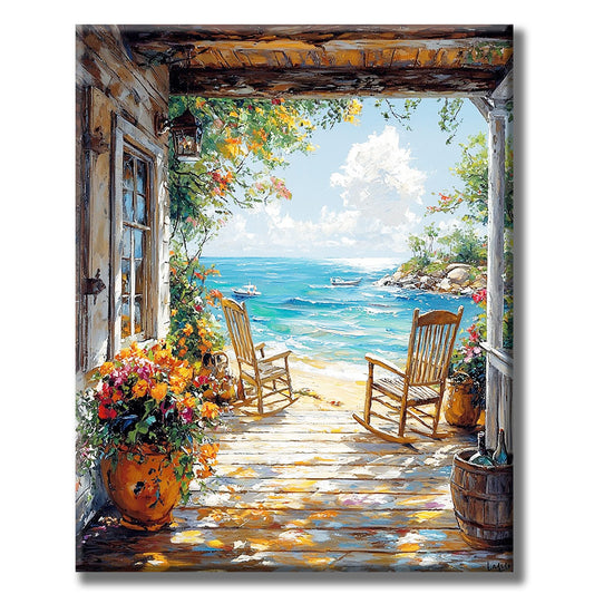 Romantic Sea View Paint by Numbers