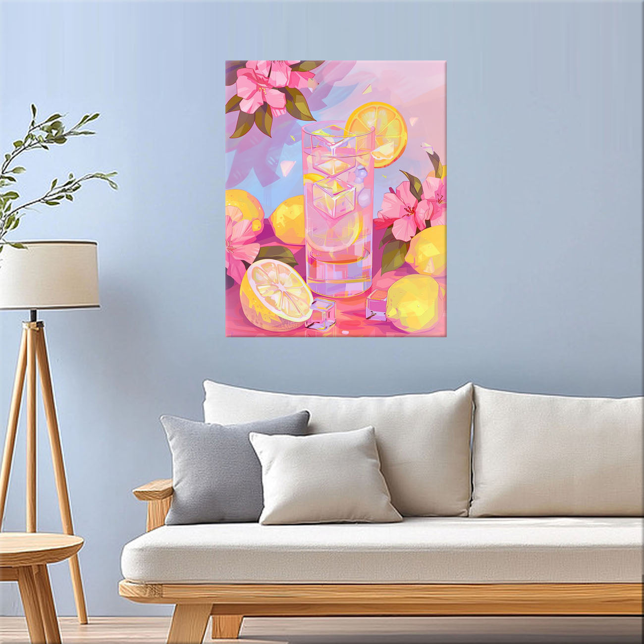 Pink Flower Lemon - Paint by Numbers