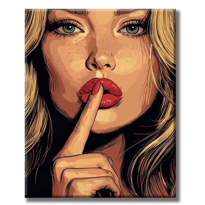 Red Lips - Secret - Paint by Numbers