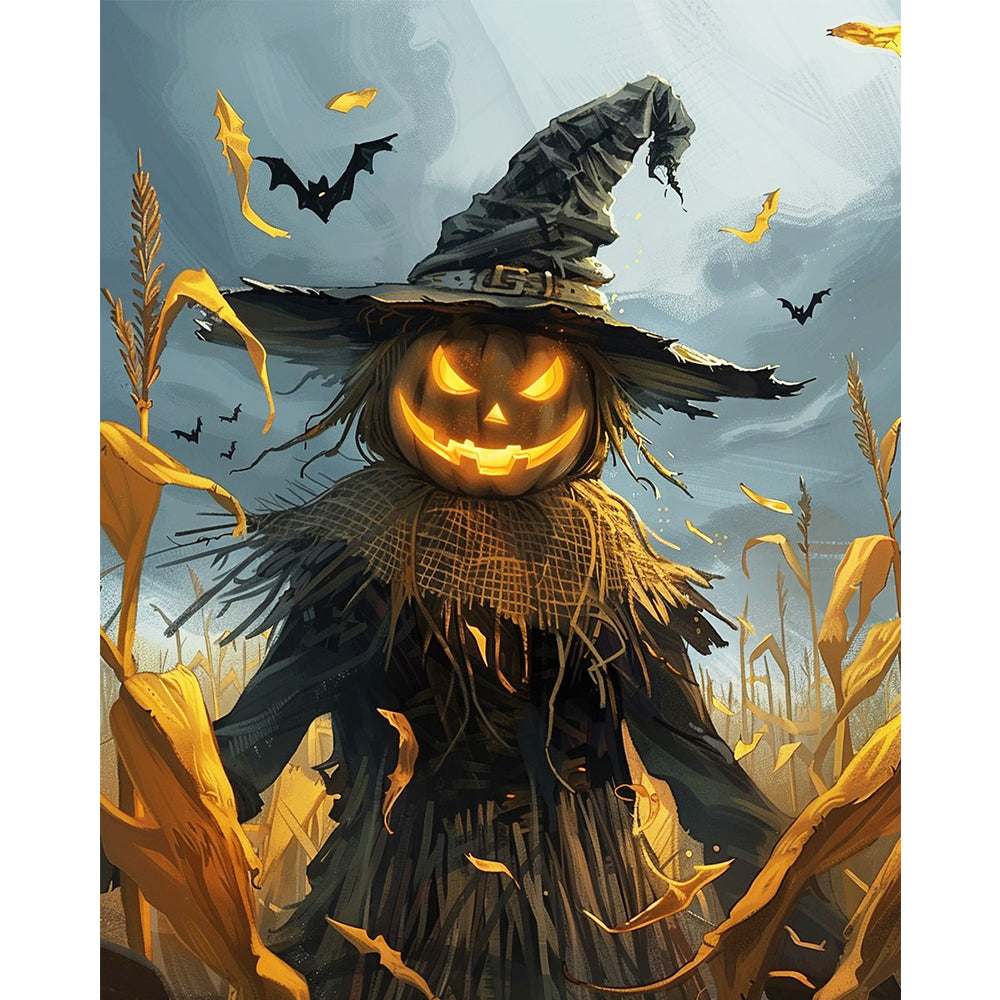Scarecrow's Halloween Glow – Paint by Numbers Kit
