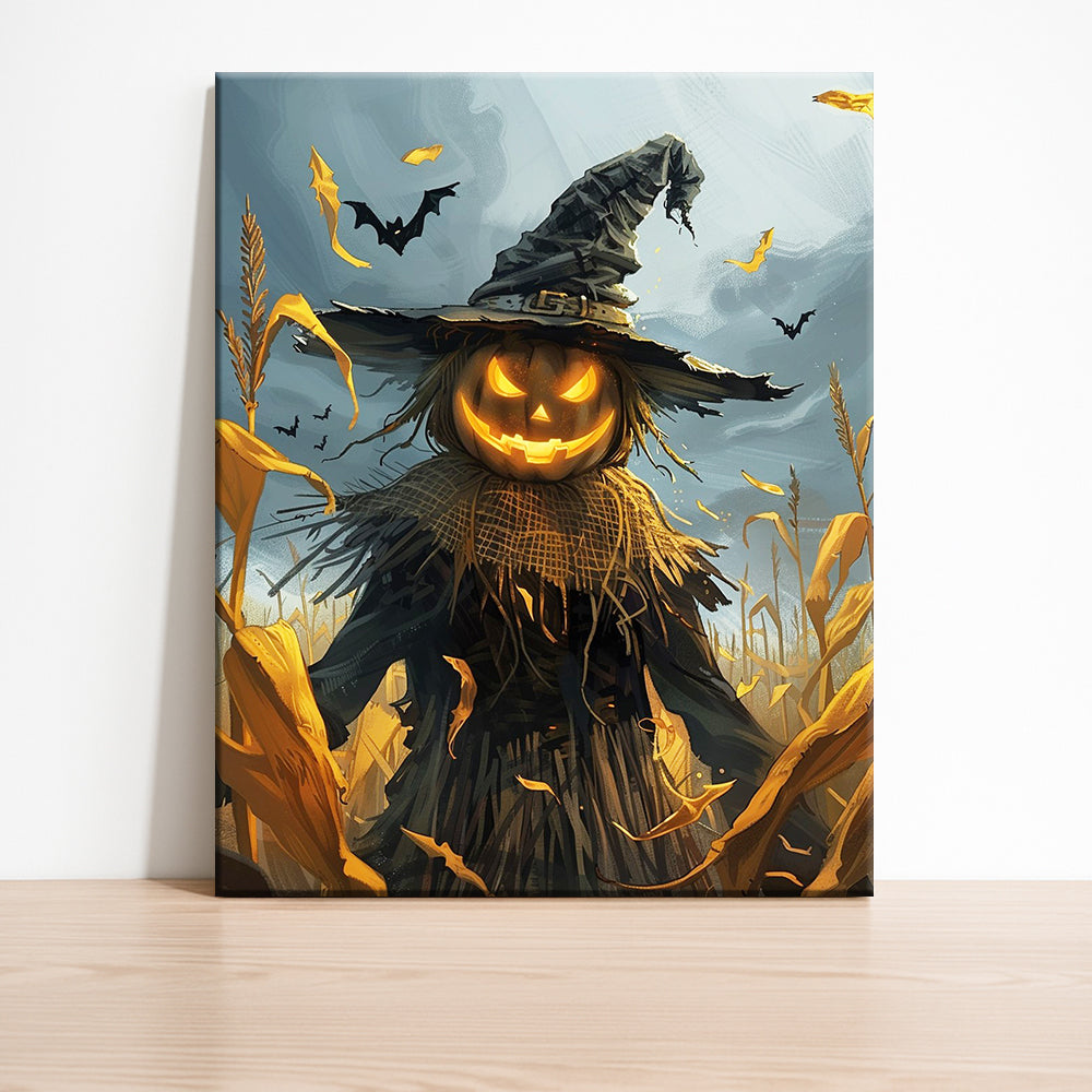 Scarecrow's Halloween Glow – Paint by Numbers Kit