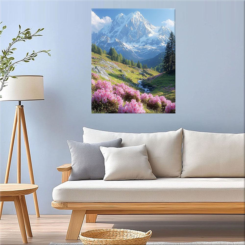 Dreamlike mountain world in the light - paint by numbers