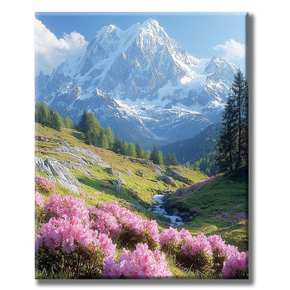 Dreamlike mountain world in the light - paint by numbers