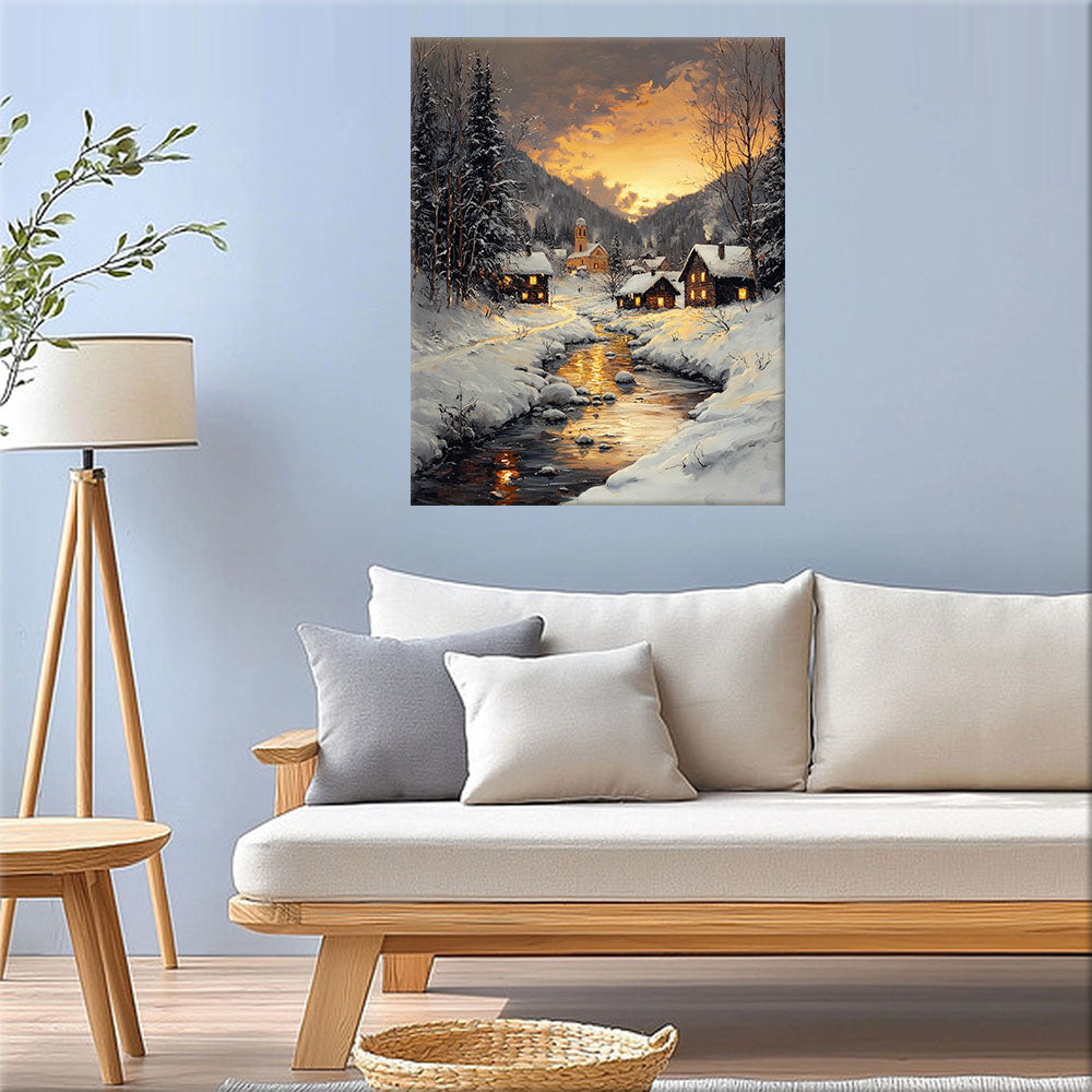 Dreamlike mountain world in the light - paint by numbers