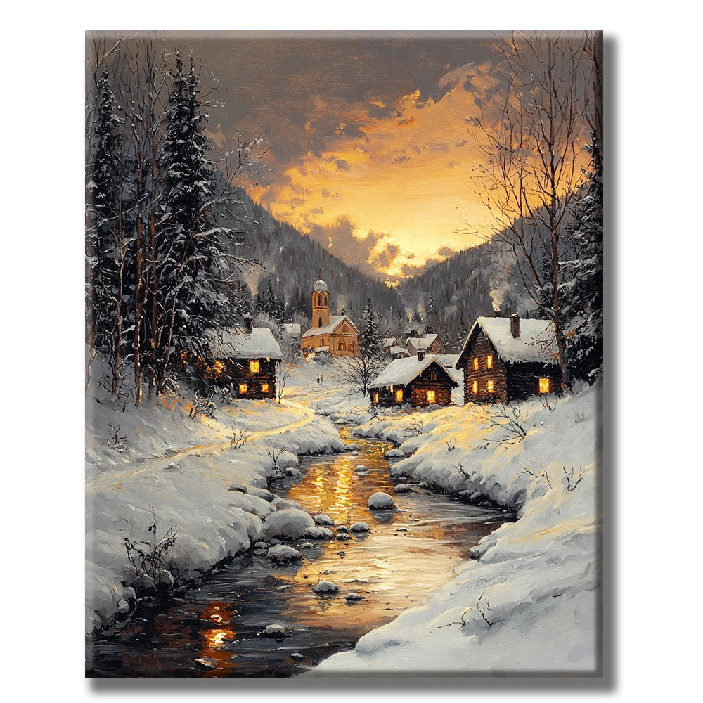 Dreamlike mountain world in the light - paint by numbers