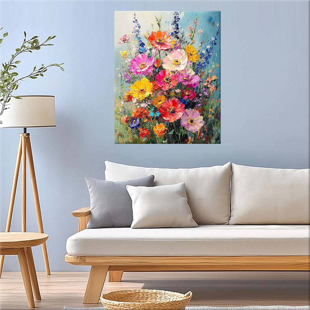 Summer meadow of colorful joy - paint by numbers