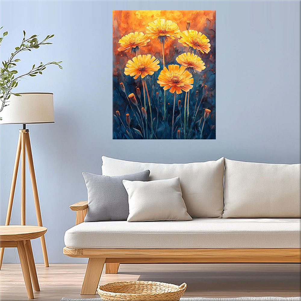 Summer meadow of colorful joy - paint by numbers