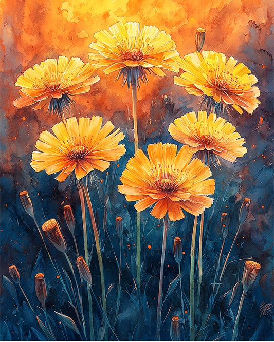 Summer meadow of colorful joy - paint by numbers