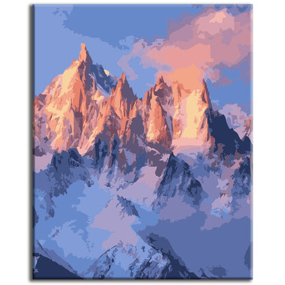 Sun-drenched Mountains - Paint by Numbers