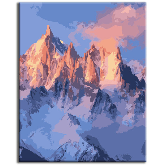 Sun-drenched Mountains - Paint by Numbers