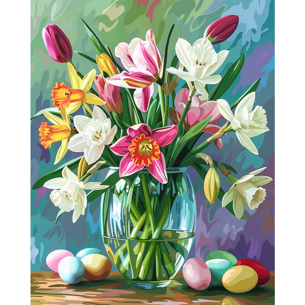 Spring Blossoms & Easter Eggs – Paint by Numbers Kit