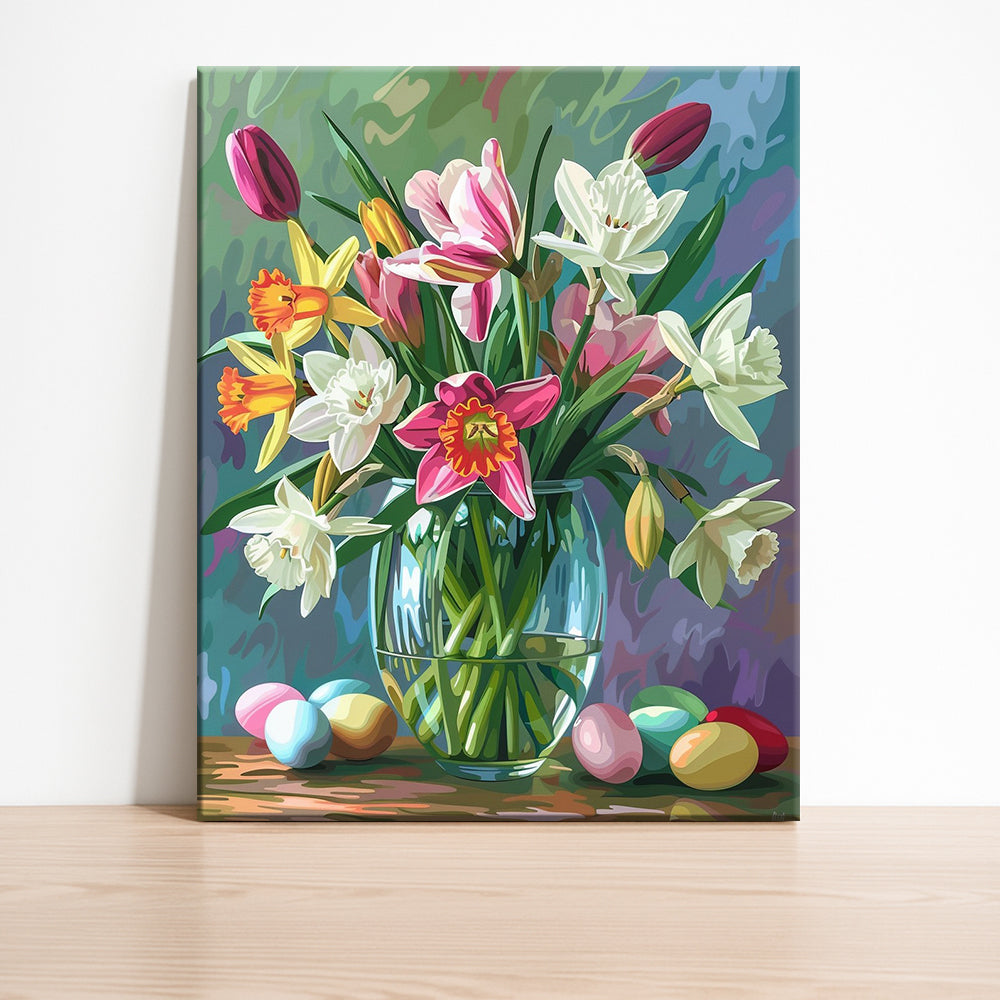 Spring Blossoms & Easter Eggs – Paint by Numbers Kit