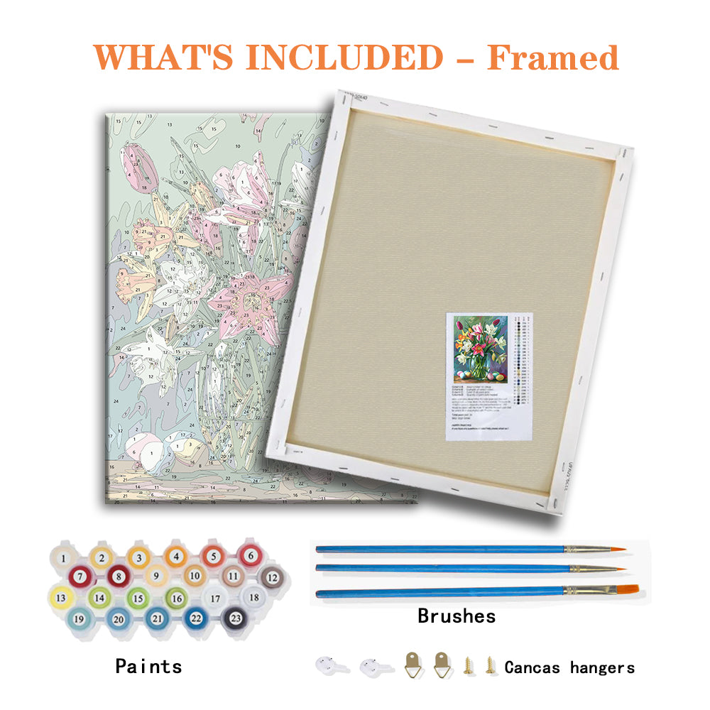 Spring Blossoms & Easter Eggs – Paint by Numbers Kit