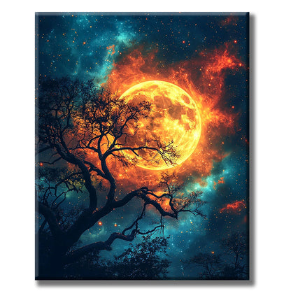 Dreamlike mountain world in the light - paint by numbers