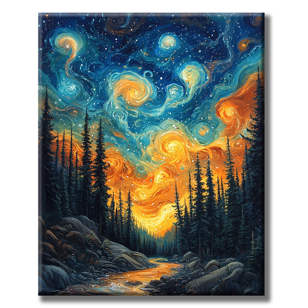 Starry Sky River Magic - Paint by Numbers