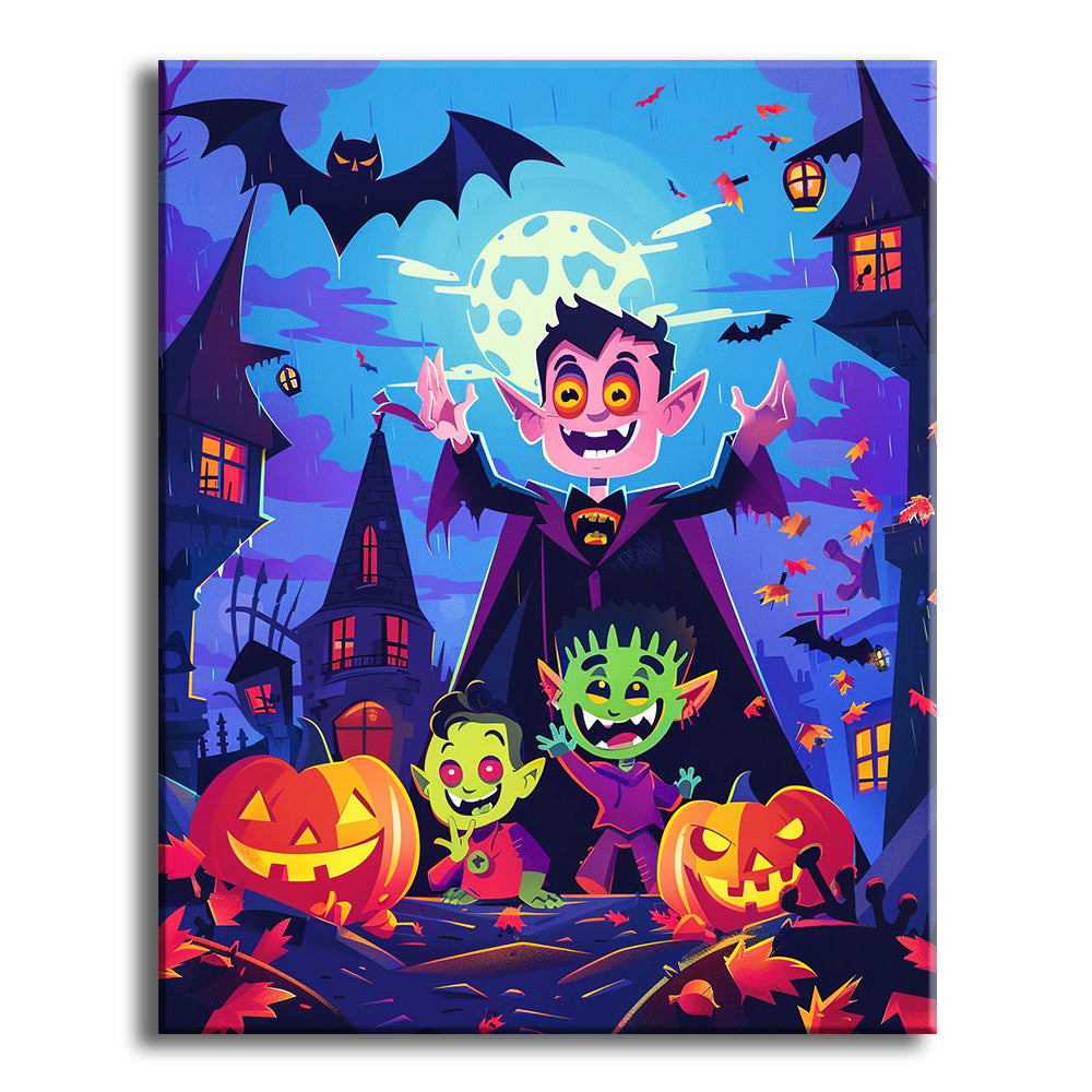 Vampire's Halloween Party – Paint by Numbers Kit