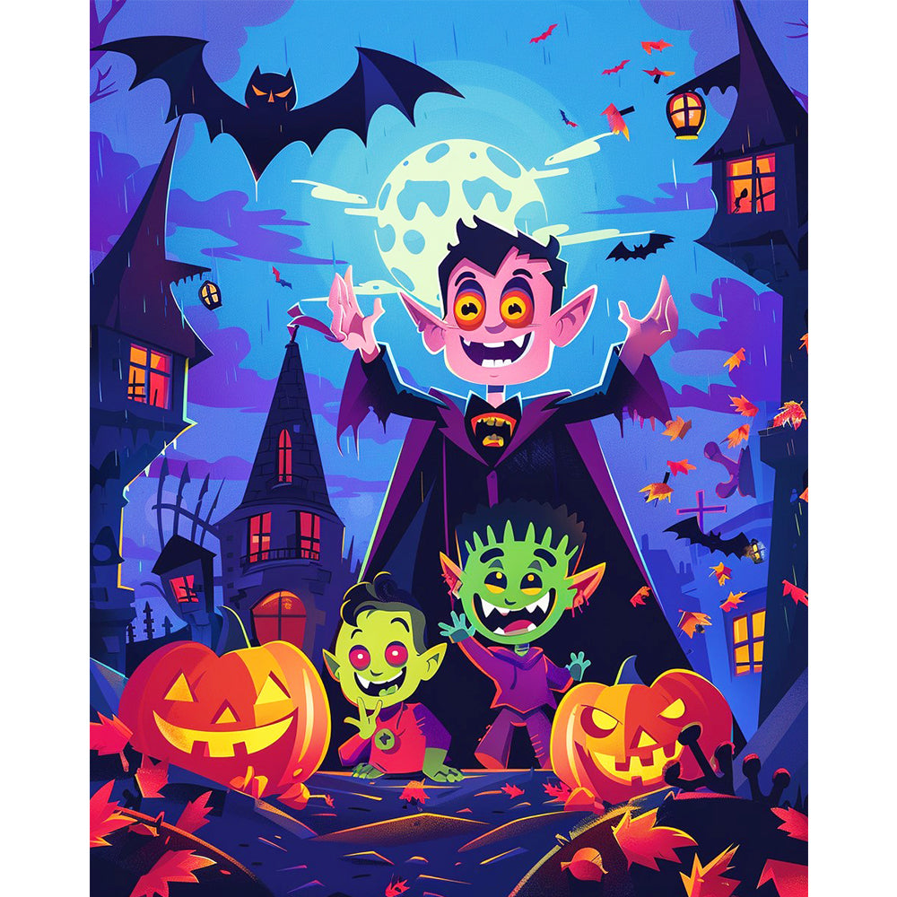 Vampire's Halloween Party – Paint by Numbers Kit