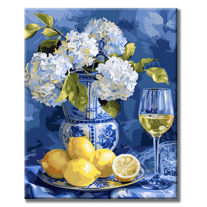 Vase-African Lily-Lemon - Paint by Numbers