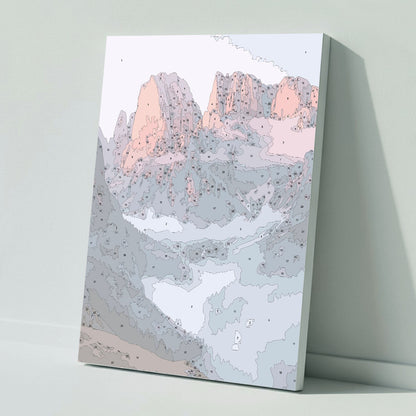 Snowy valleys at sunset - Paint by numbers