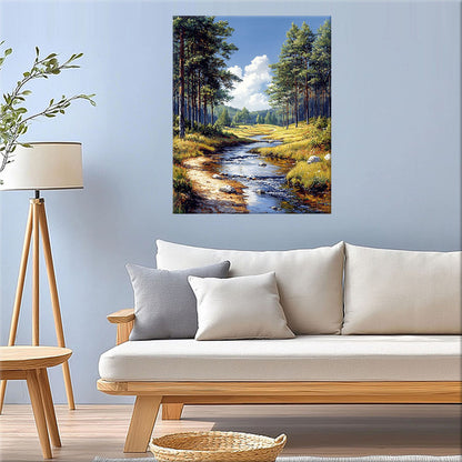 Dreamlike mountain world in the light - paint by numbers