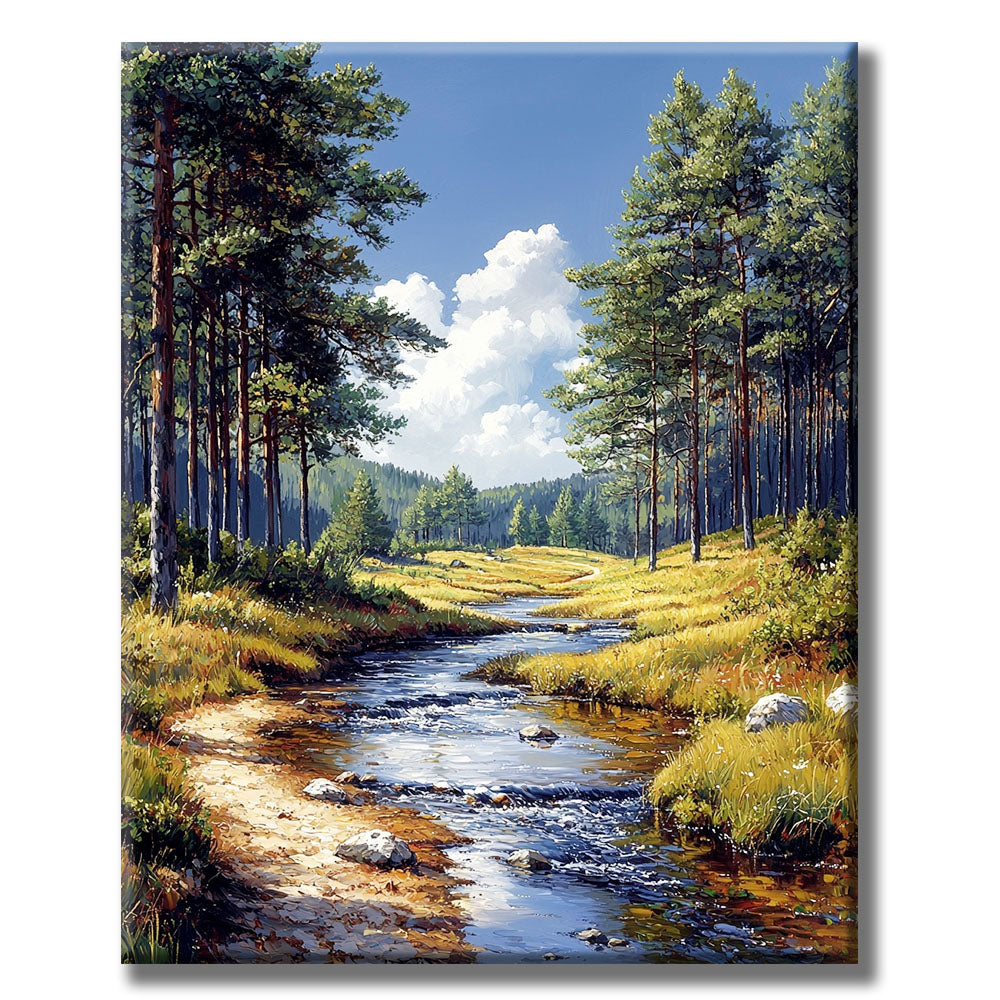 Dreamlike mountain world in the light - paint by numbers