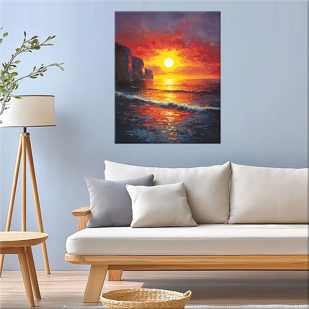 Waves in golden light - Paint by numbers