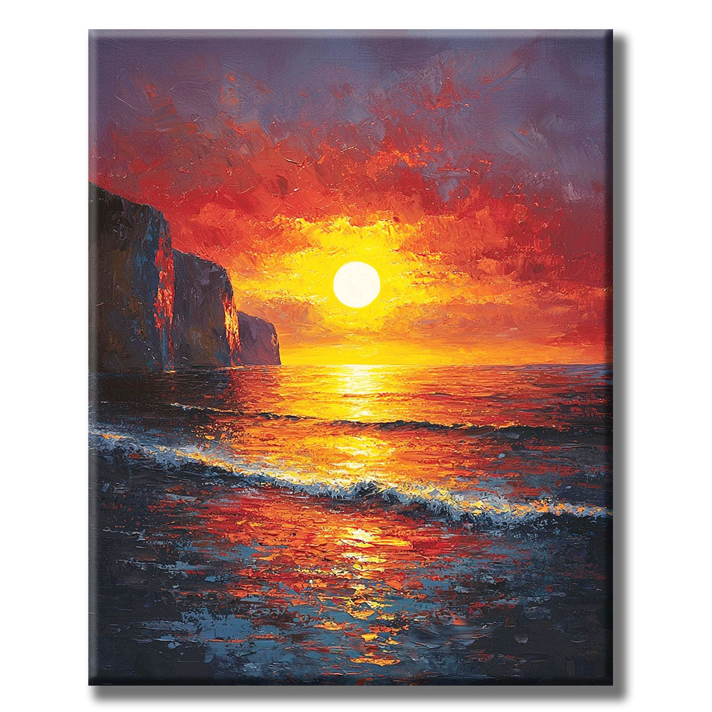 Waves in golden light - Paint by numbers