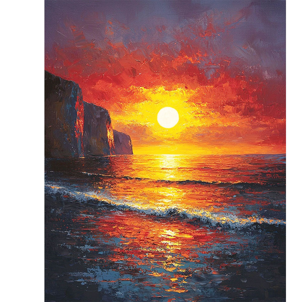 Waves in golden light - Paint by numbers