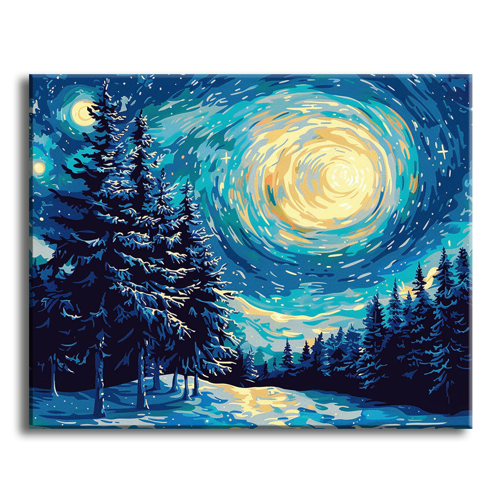 Winter Starry Night - Paint by Numbers Kit