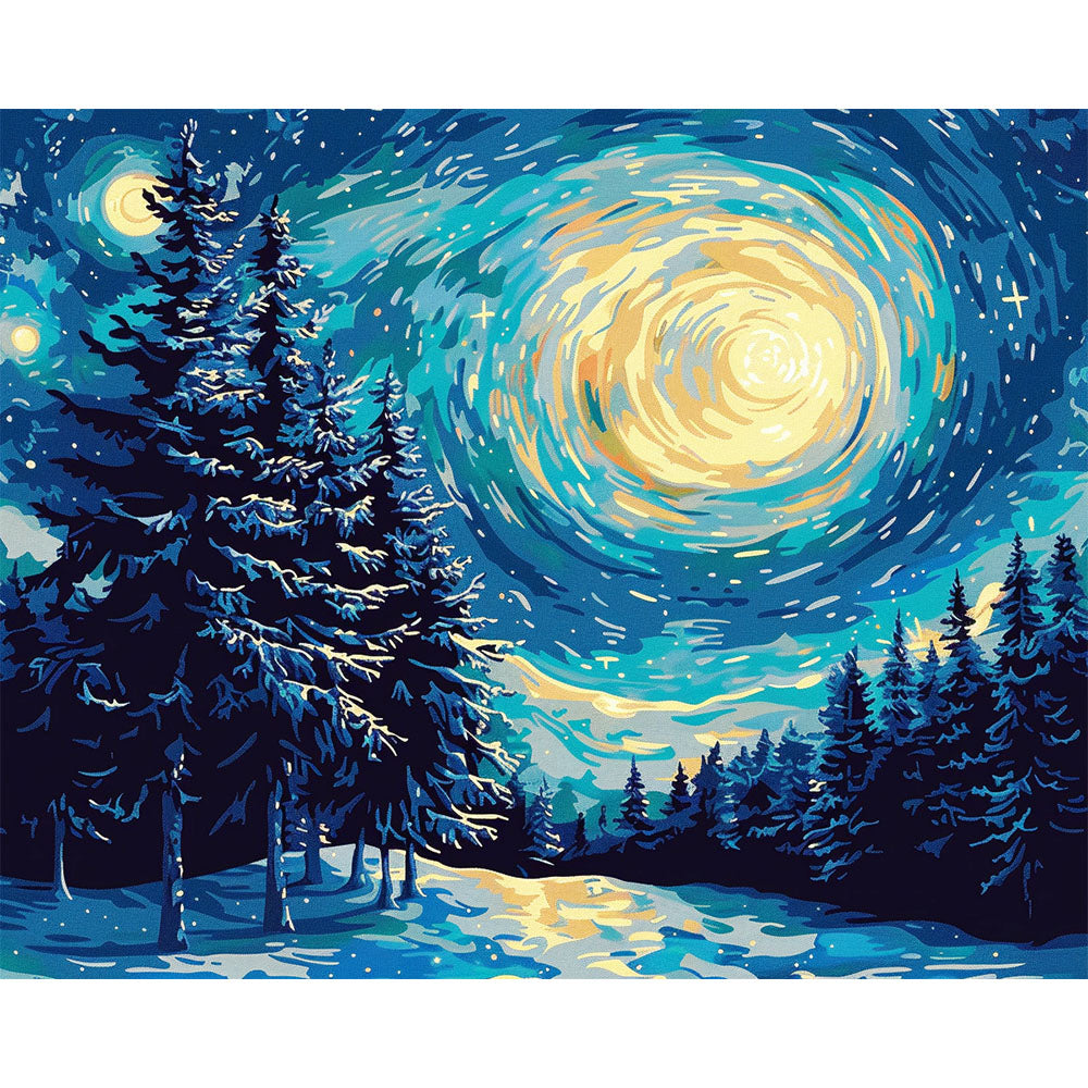 Winter Starry Night - Paint by Numbers Kit