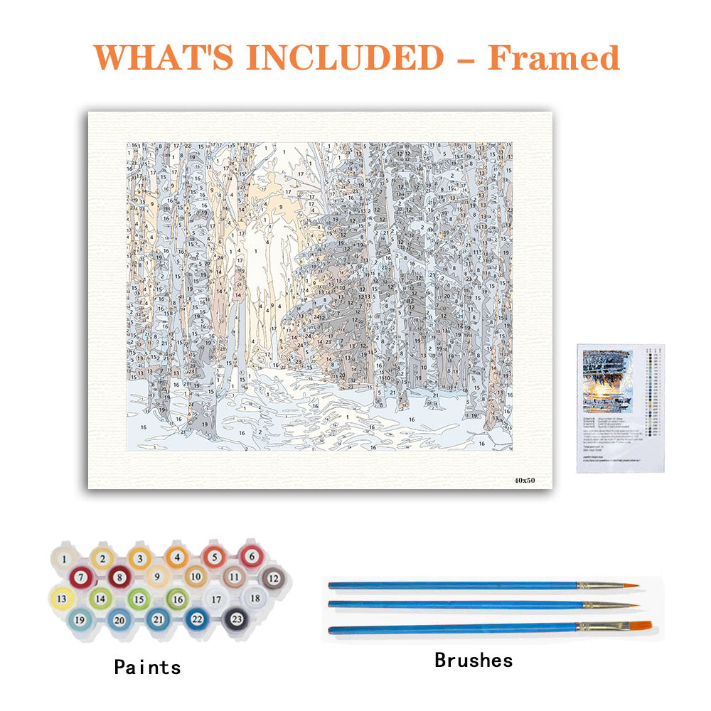Winter's Golden Hour - Paint by Numbers Kit