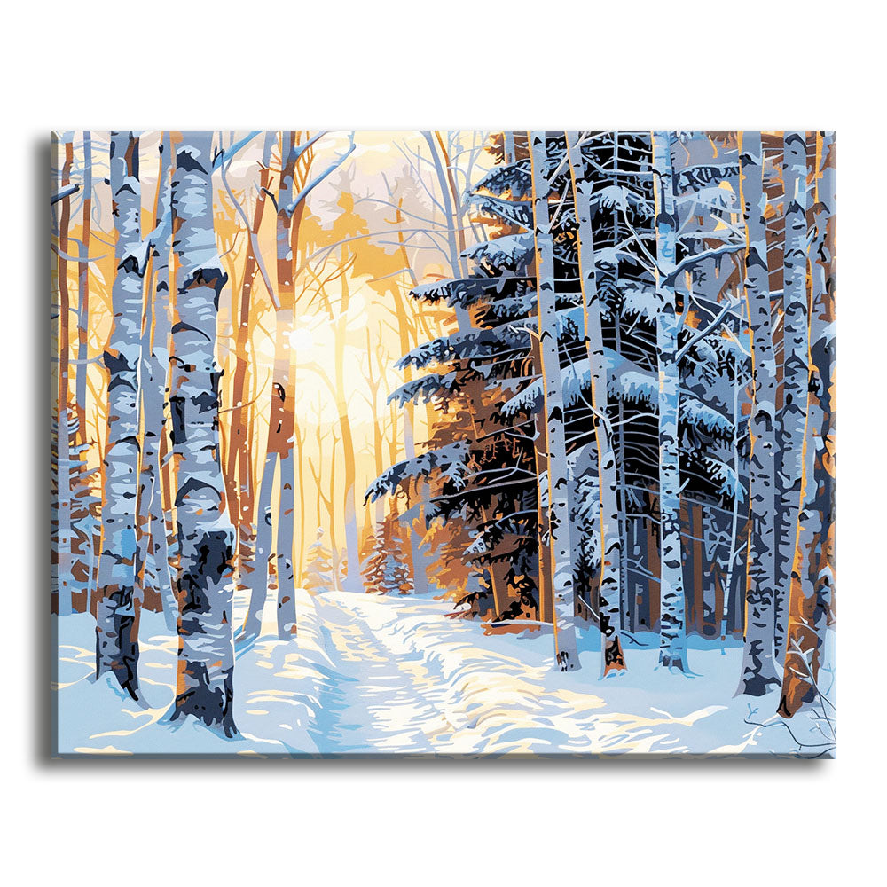 Winter's Golden Hour - Paint by Numbers Kit